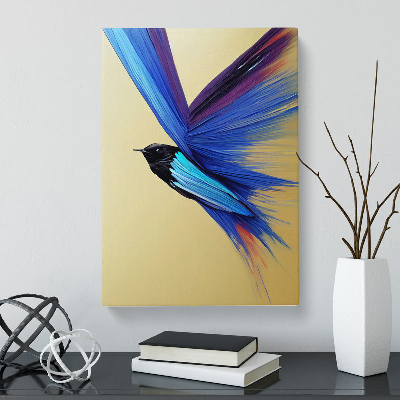Lilya Swallow Bird Palette Knife - Wrapped Canvas, 76cm H x 50cm W