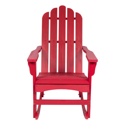 Janes Solid Wood Rocking Adirondack Chair by Rosecliff Heights