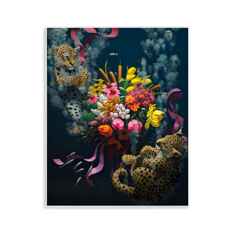 Bouquet with Leopards Underwater Wall Plaque, design by Heather Gauthier