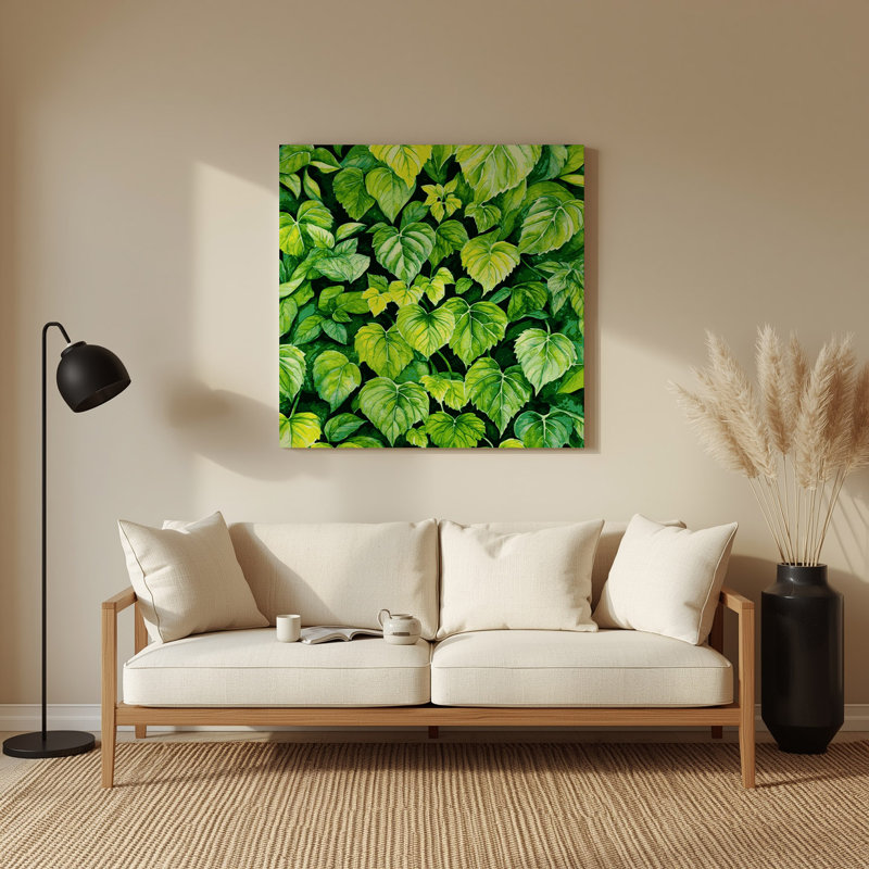 Aquarelle botanique, art mural vert en métal 72, H 12 po x l 12 po