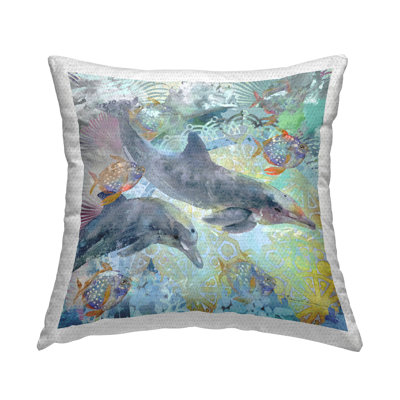  Abstract Indoor/Outdoor Throw Pillow