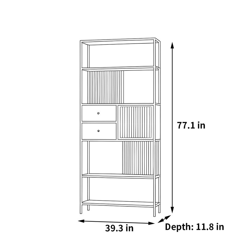 Faucett, H 77,1 po x l 39,3 po x P 11,8 po, Noir / blanc