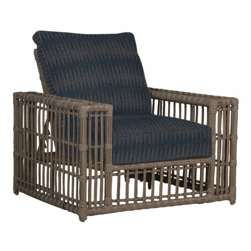 Newport Patio Chair with Cushions, Welt, Arbor Chambray, Onyx