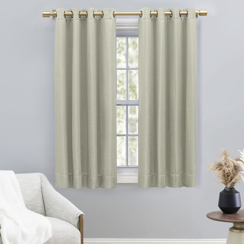 Jaronda Premium Curtains w/ an Elegant Soft Sheen Fabric, Room Darkening & Lined Single Curtain Panel, Silver Sage