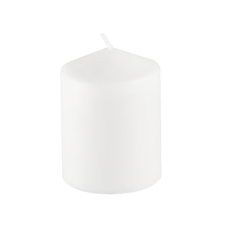 Bougie pilier pressée et sur-trempée sans parfum, Blanc, H 6 po x l 3 po x P 3 po