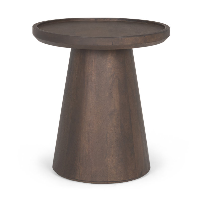  Transitional 19" Dark Brown Solid Wood Tray Table