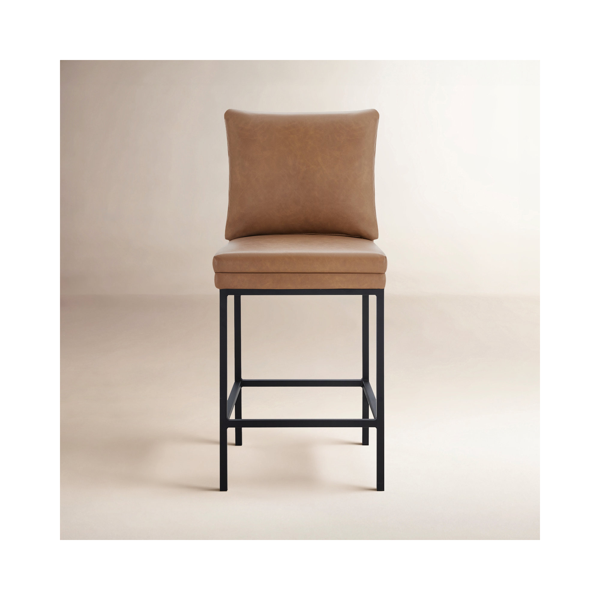 Clarkson Counter Stool, Copley Cognac Faux Leather