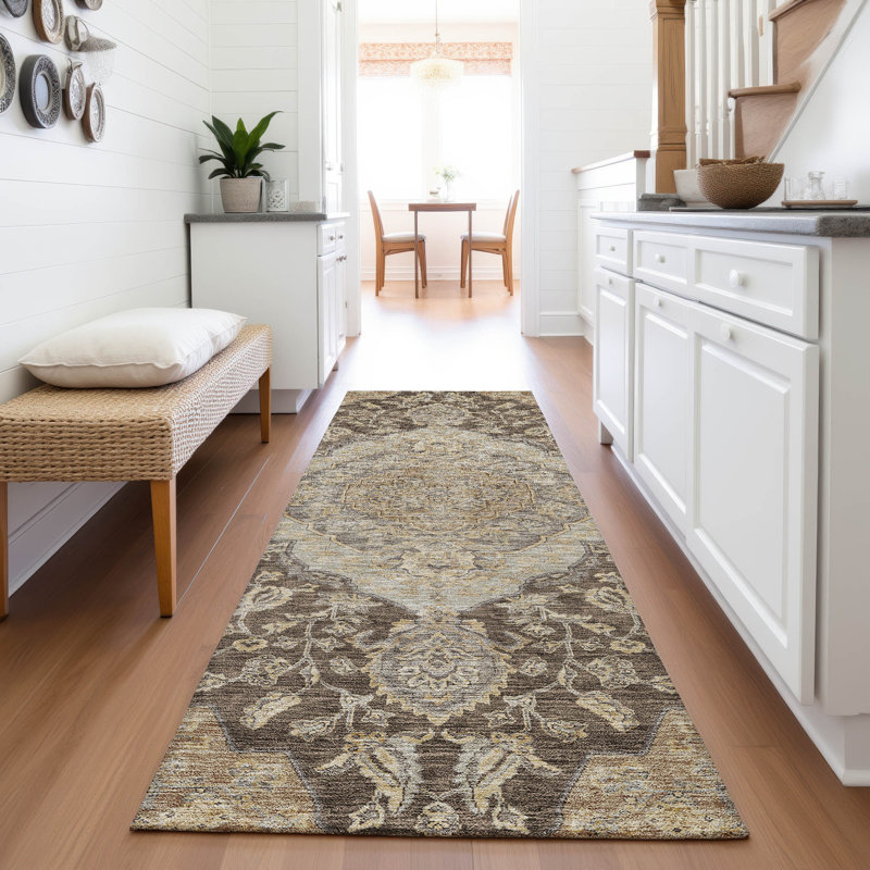 Premium Machine Washable Gurubaksh AMF1151 Global Rug, Runner 2'3" x 7'6"
