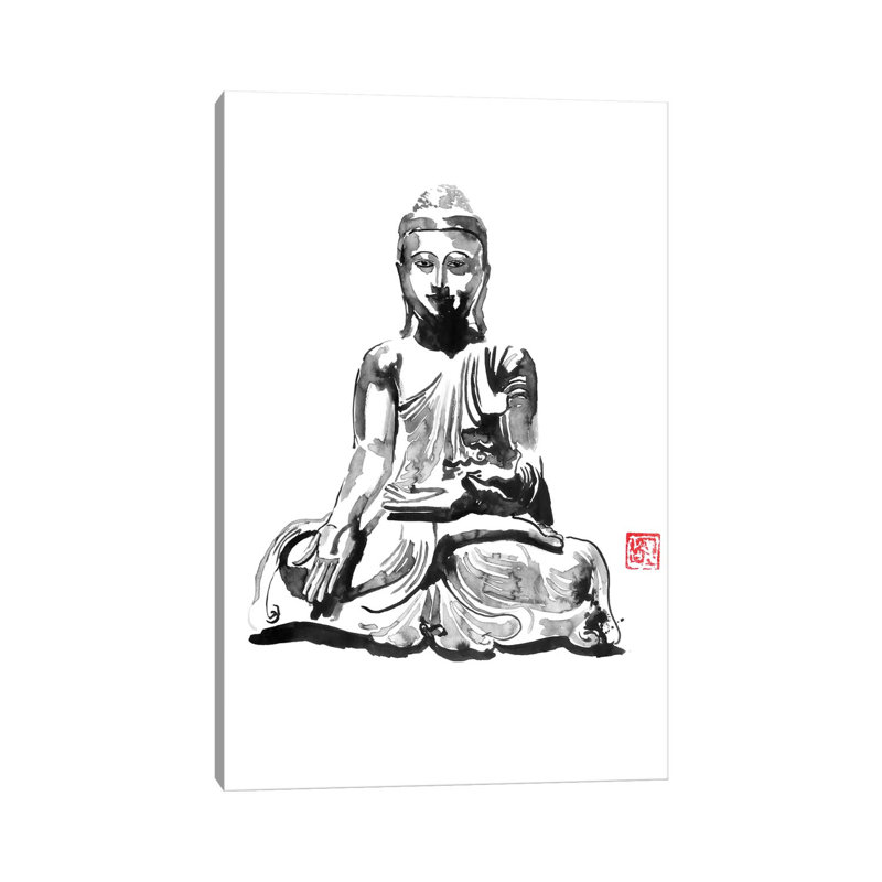 Buddha by Péchane - Painting on Canvas, 101.6 cm H x 66.04 cm W x 3.175 cm D, Wrapped Canvas