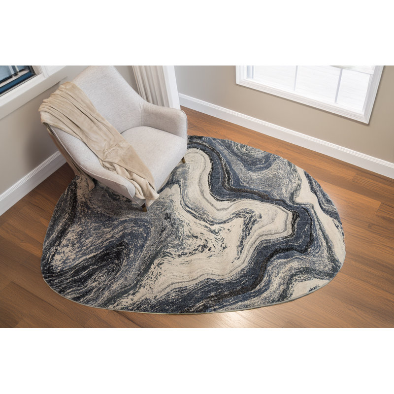 Thurner PEBBLE 63436-5656 GREY/CREAM, Novelty 5'3" x 7'7"