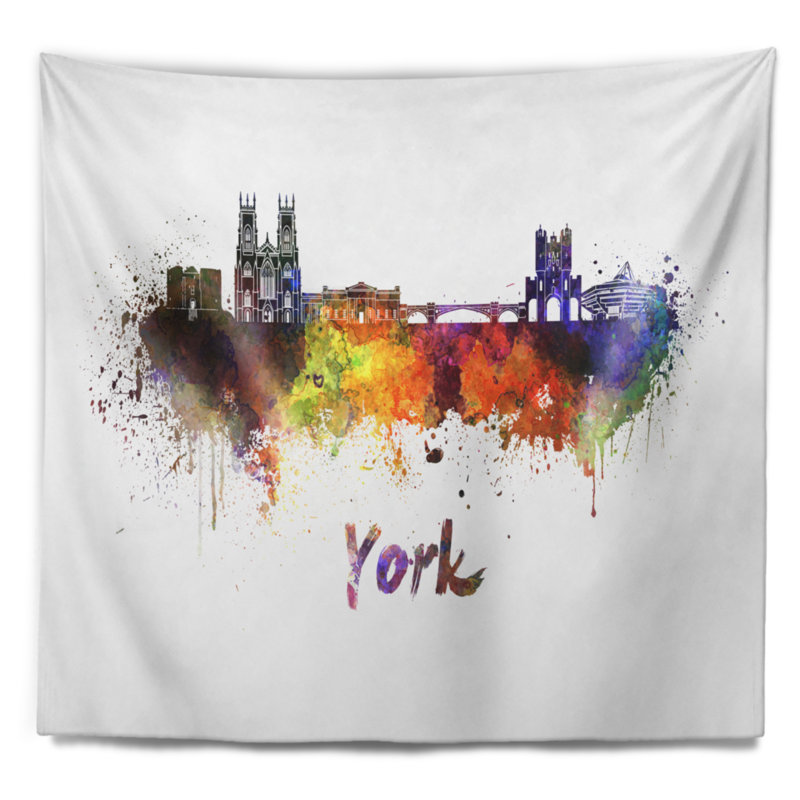 Tapisserie d'horizon de york Cityscape, H 32 po x l 39 po