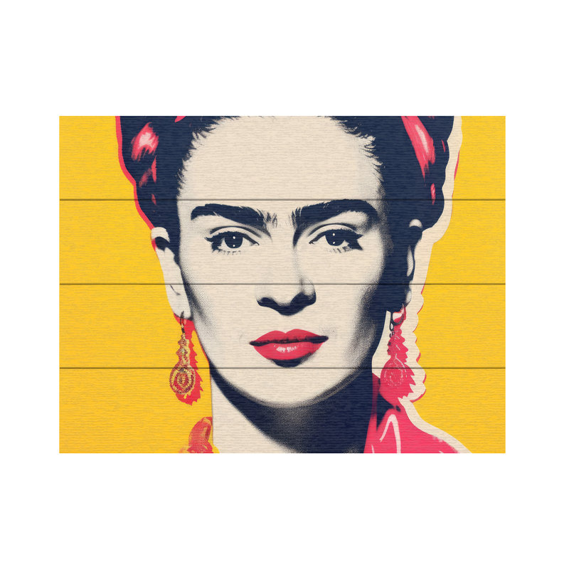 Treechild  Oh Frida No 1 Wood Slat Art, H 18 po x l 22 po