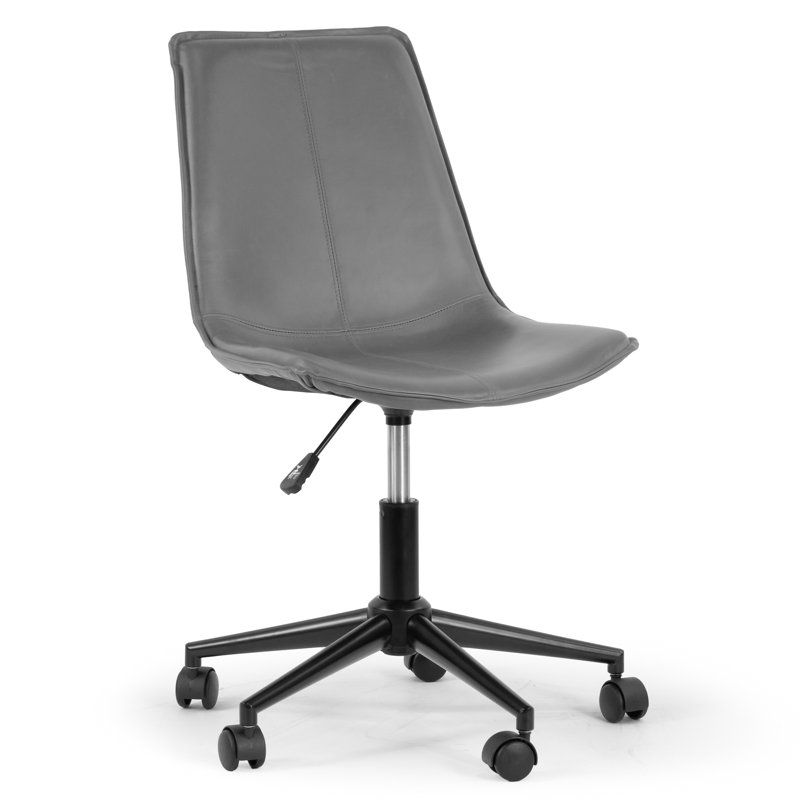 Alivia 19'" W Stainless Steel Swivel Task Chair with Adjustable Height, Gray
