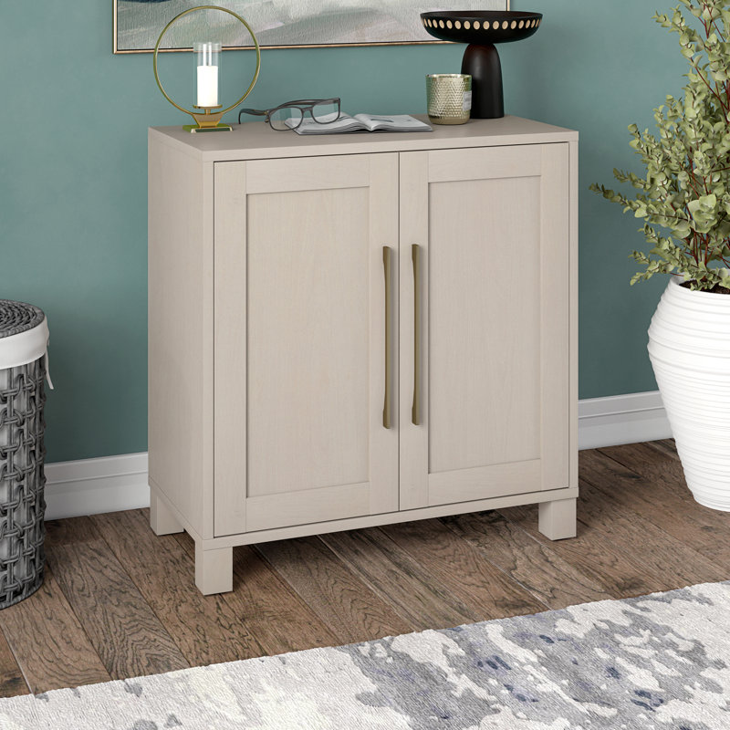 2-Door Accent Cabinet with Adjustable Shelf, Alder White