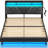 Wenda Upholstered Metal Wingback Storage Bed with Headboard, Charging Station and LED Lights-753594848-788990401