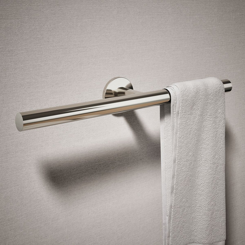 Components Double Towel Arm, Vibrant Polished Nickel
