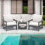 Reata HDPE 2-Person Conversation Set With Double-Tier Side Table and Cusions-98502852-98502853