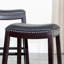Tabouret de comptoir, siège en cuir-1443320349-1443320350