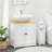 Modern Bathroom Under Sink Cabinet, Bathroom Vanity for Wall Mount Sink, Storage Cabinet with Double Doors and Adjustable Shelf, White