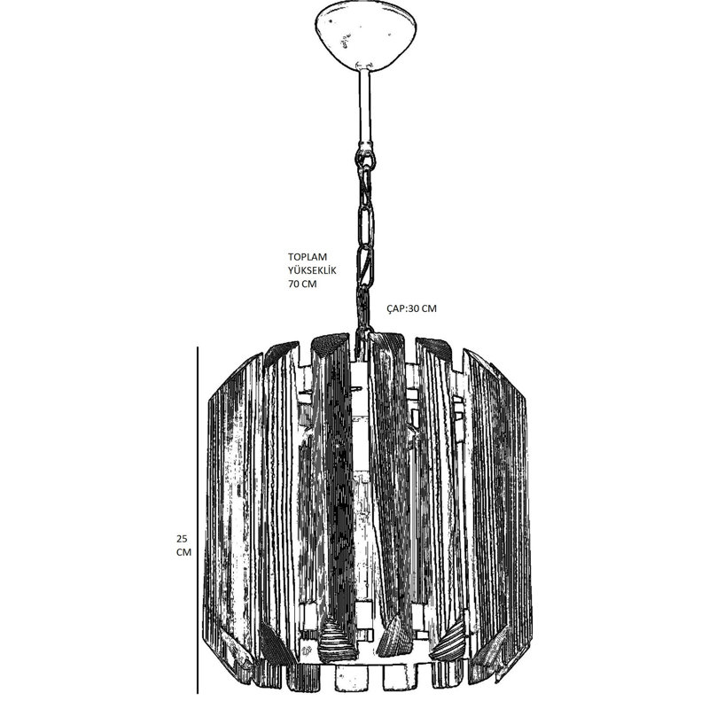 1 - Light Walnut/Black Single Pendant