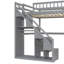Lit mezzanine double compact avec bureau intégré, tiroirs de rangement et bande lumineuse DEL-35894950