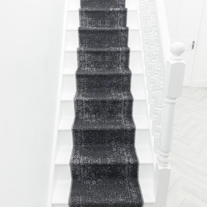 Stair Runner Abstract Flatweave Area Rug, Runner 60 x 540 cm
