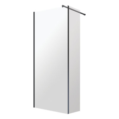 Christopherson 800mm W x 2000mm H Frameless Wet Room Glass Screens with Clear Glass