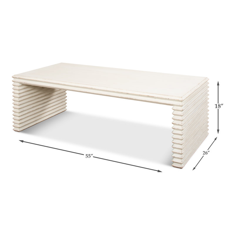 Solid Wood Coffee Table, Antique White