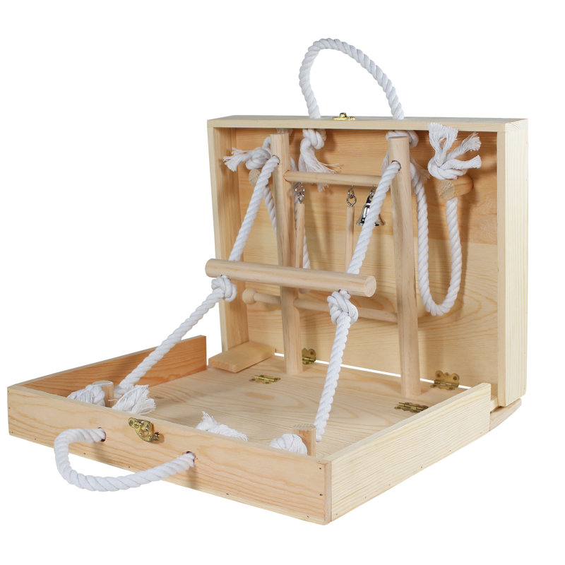 11.25'' Wood Bird Play Gym Table Top Activity Center