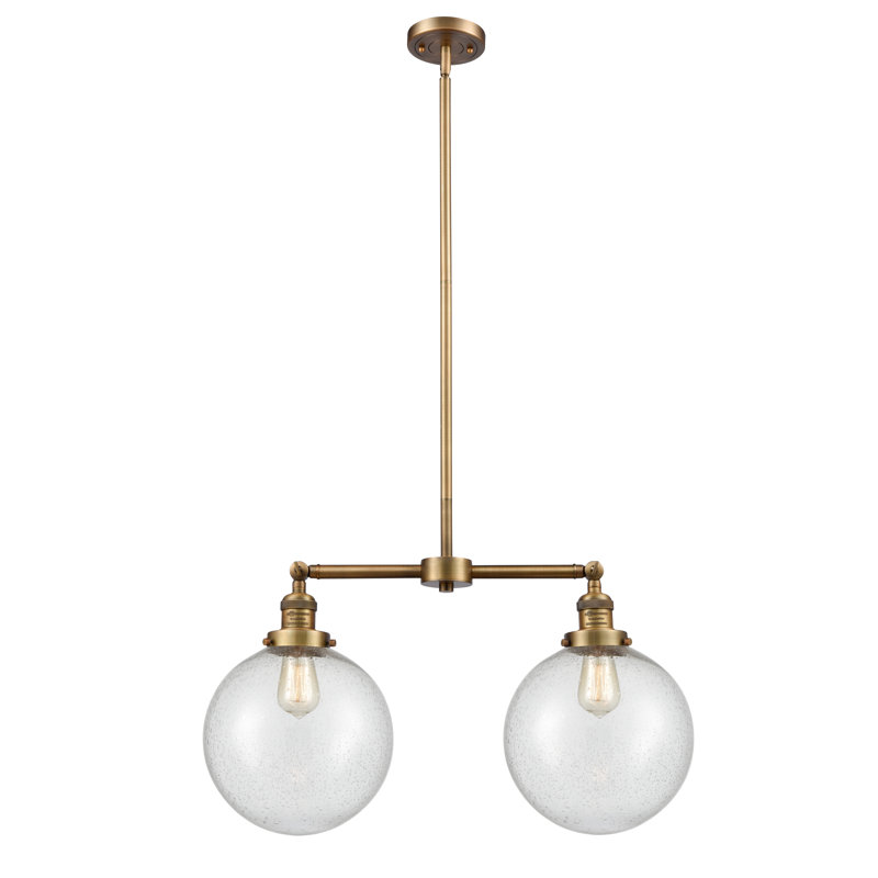 Lustre unique à 2 lumières Clermont, Ampoule non incluse, Laiton brossé