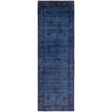 Overdyed One-of-a-Kind 4' 1" X 12' 7" Hand Knotted Area Rug