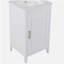Meuble-lavabo de 20,3 po avec lavabo, tiroir fonctionnel, tablette de porte, porte à fermeture douce, blanc-2131292167