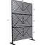 Écran d'intimité en métal l 76 po H48 - Extérieur et intérieur noir pour la construction de balcons-124886038-124886035