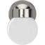 Applique murale murale d'extérieur 1 lumière nickel brossé avec abat-jour en verre blanc-145500422
