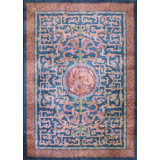 Antique Elaborate Chinese Dragon Design Room Size Art Deco Carpet