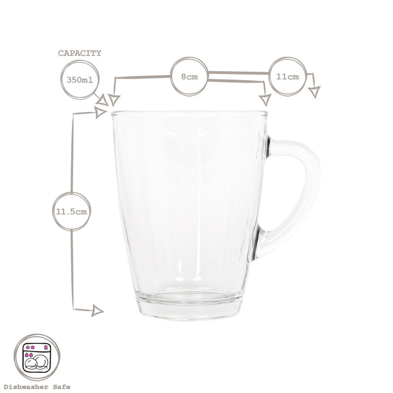 Vega Glass Coffee Mug, 6