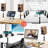 Desk clamp studio monitor speaker stand 2-piece set, 25° tilt angle, adjustable mounting height