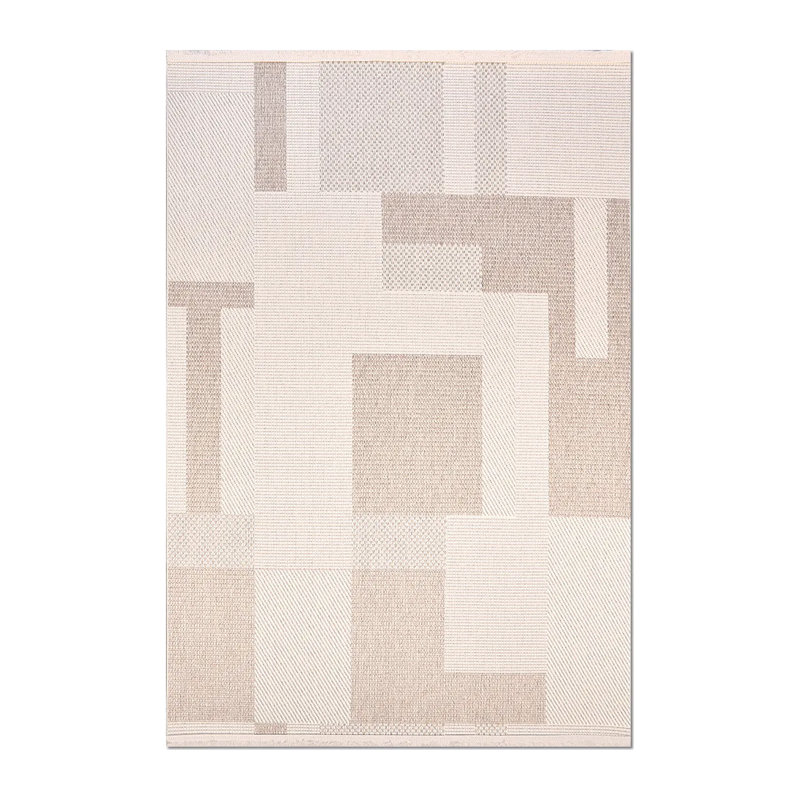 Cotton Abstract Indoor Rug, Rectangle 6'7" x 11'6"