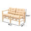 Canapé d'extérieur en bois de châtaignier 2 places avec coussins hydrofuges-1997957920