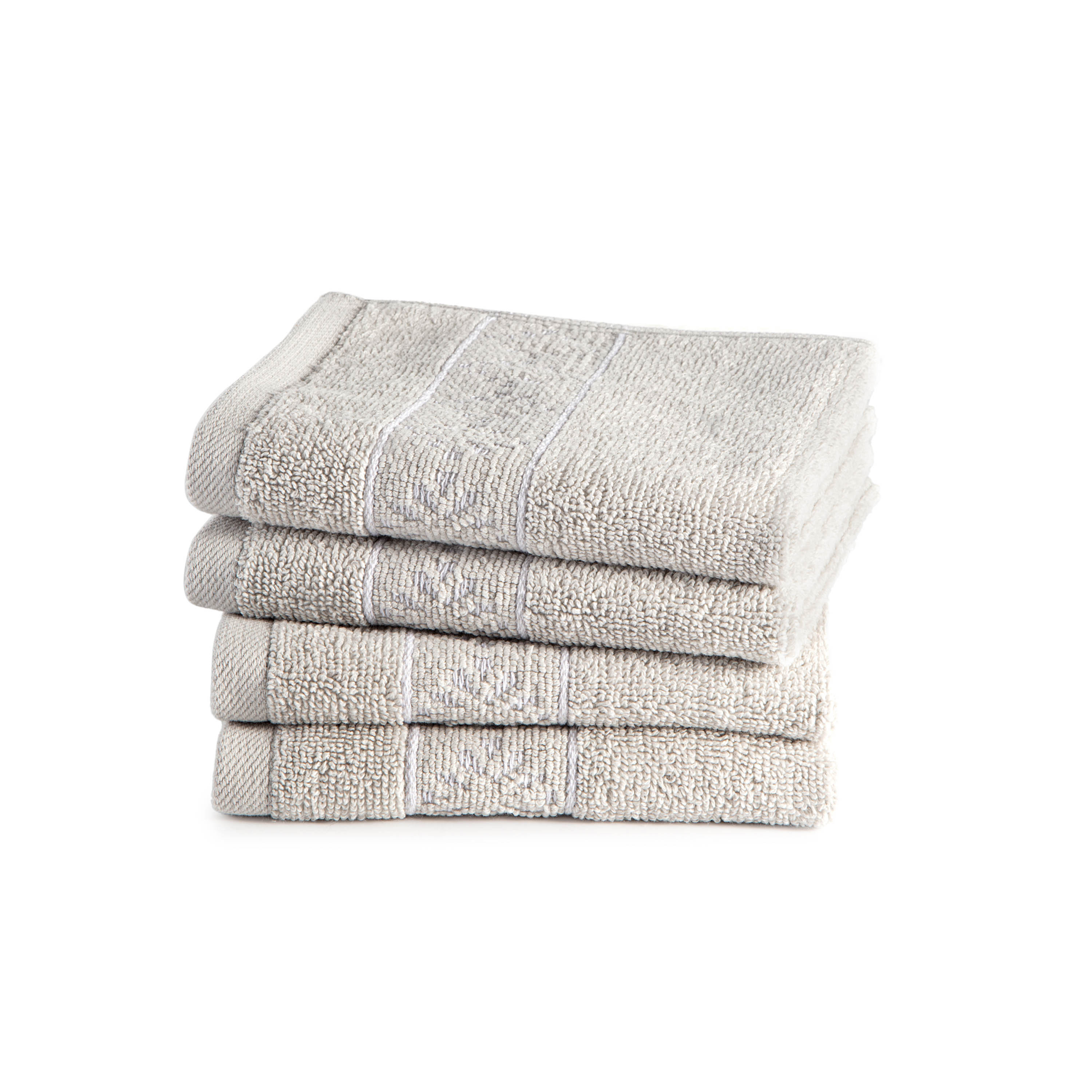 Martex Bath Collection Set of 2 Ottoman Gray & Gold Bath Towels 100% Cotton