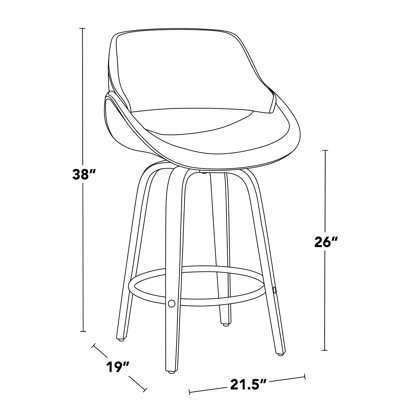 Ensemble de 2 tabourets de comptoir à hauteur fixe Fabrico