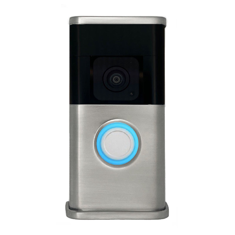 Housse de sonnette traditionnelle (Ring 3, 3 Plus, 4, Batterie Plus, Compatible Batterie Pro), Argent nickel satiné