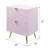 Pink High Gloss 2-Drawer Nightstand-907192666