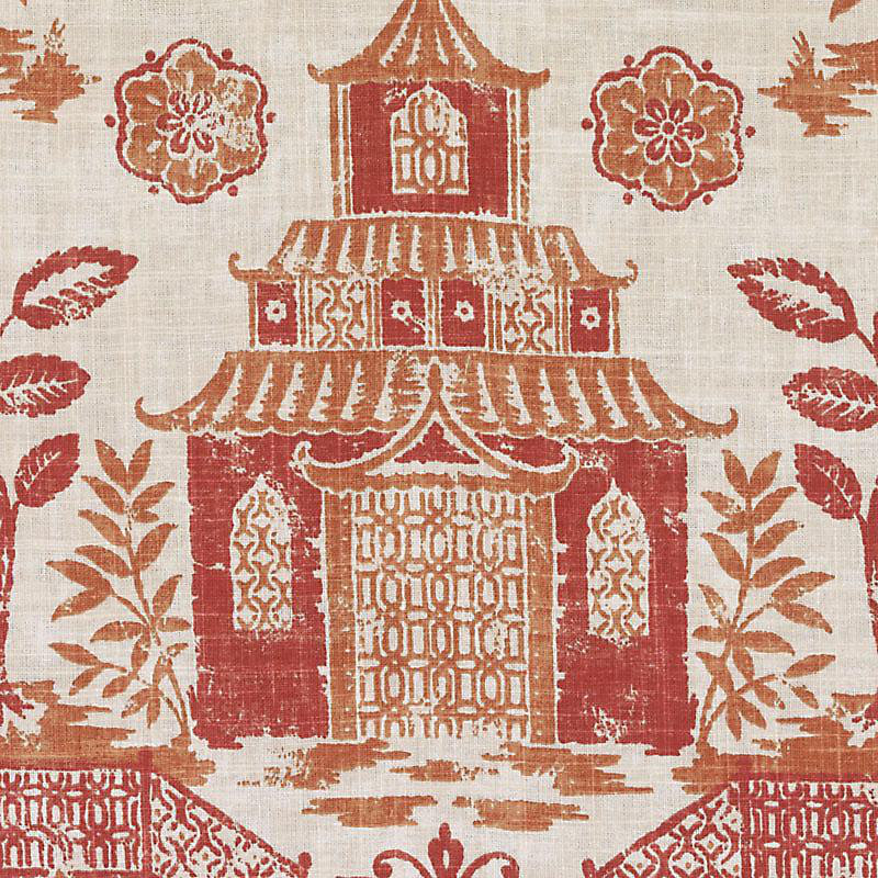 Ming Prints Fabric, Persimmon