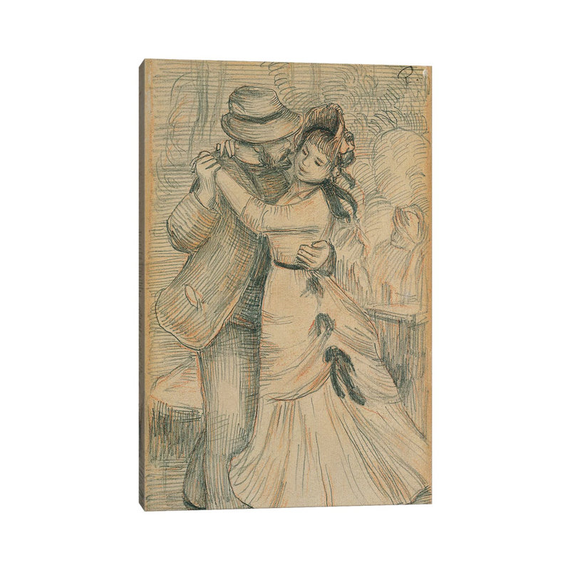 The Country Dance, 1883 by Pierre-Auguste Renoir - 1 Piece Wrapped Canvas Painting, 20.32 cm H x 30.48 cm W