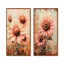 Collection de 2 panneaux d'art rétro floraux rose Sunrise Sunflowers I-497440499-497440498