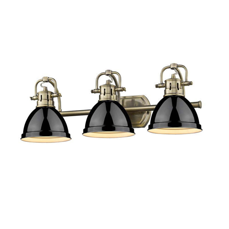 Drakeford Dimmable Vanity Light, Aged Brass, Black