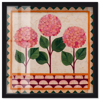 Art mural floral rose avec motif à motif de pétales III par Art Remedy, cadre noir, 16 x 16