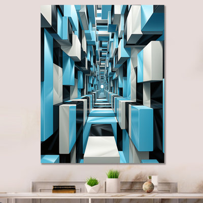 «Op Art Blue Focus VI» sur toile