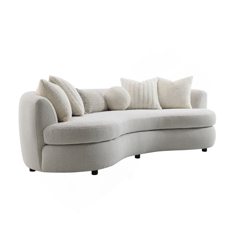 Canapé Iniko Beige Boucle avec 6 coussins